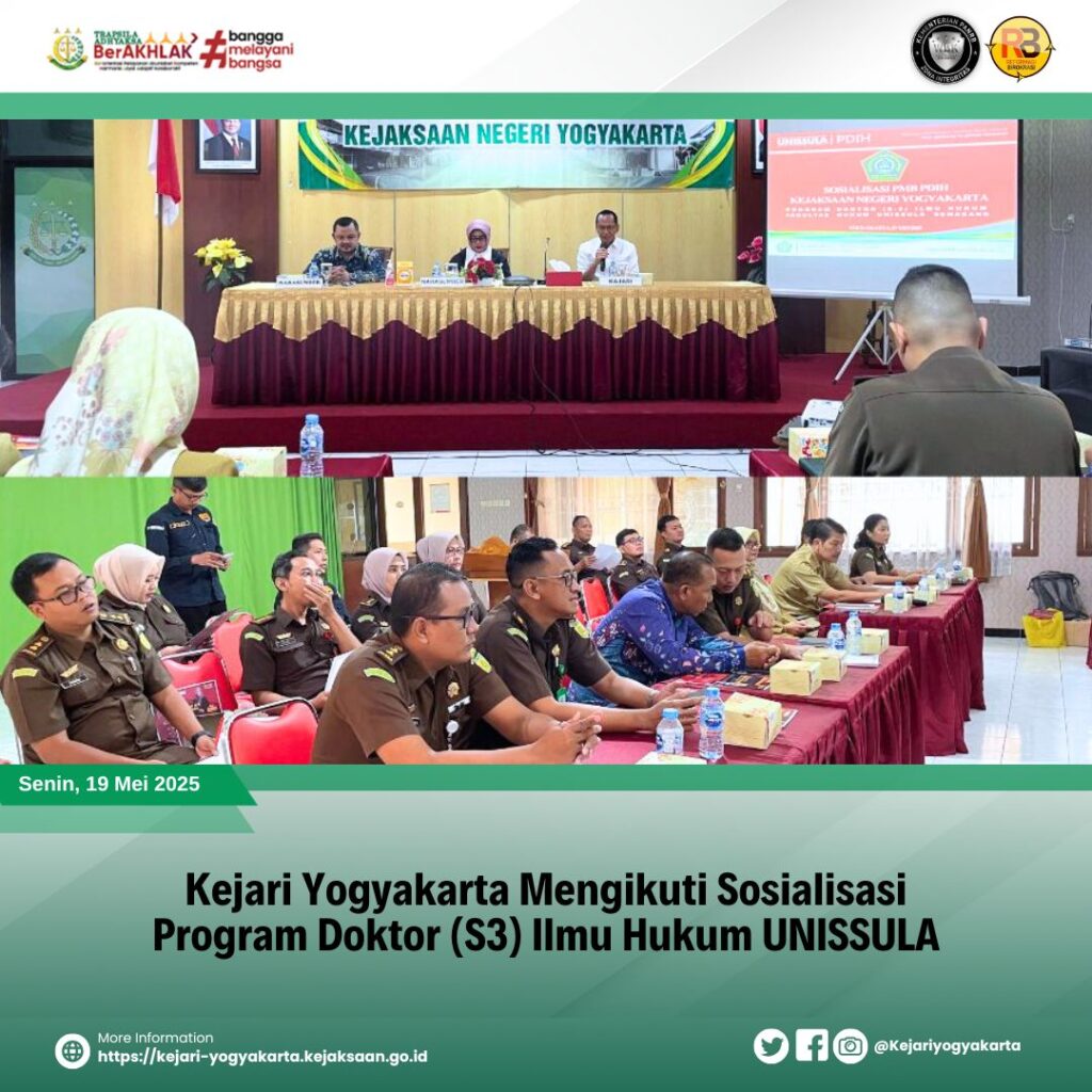 Kejari Yogyakarta Mengikuti Sosialisasi Program Doktor (S3) Ilmu Hukum UNISSULA Kejari Yogyakarta Mengikuti Sosialisasi Program Doktor (S3) Ilmu Hukum UNISSULA