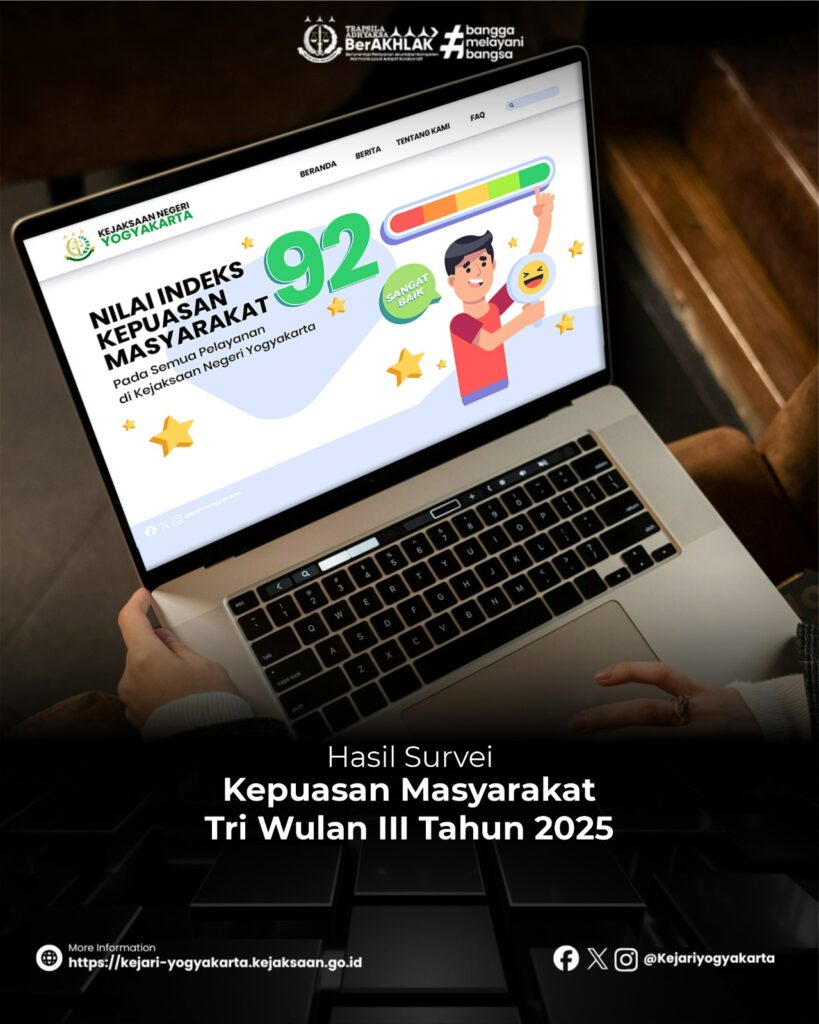 Hasil Survei Kepuasan Masyarakat Triwulan III Kejaksaan Negeri Yogyakarta.