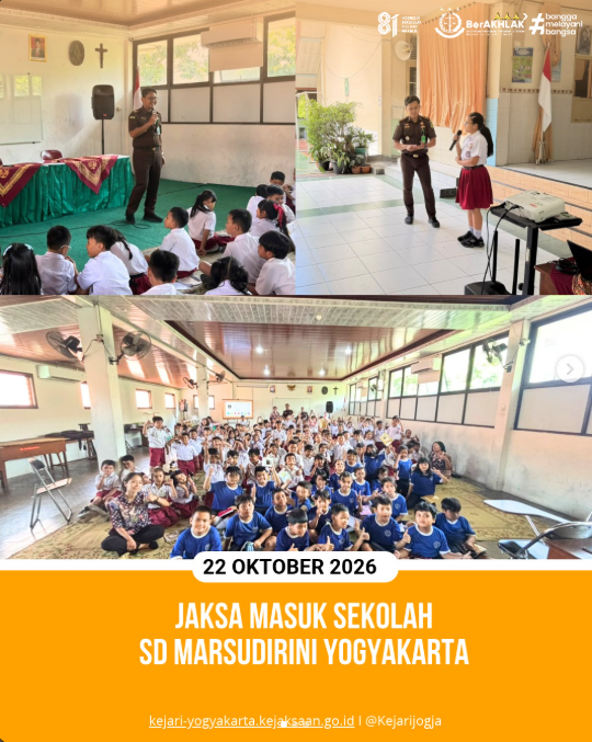 Jaksa Masuk Sekolah SD Marsudirini Yogyakarta